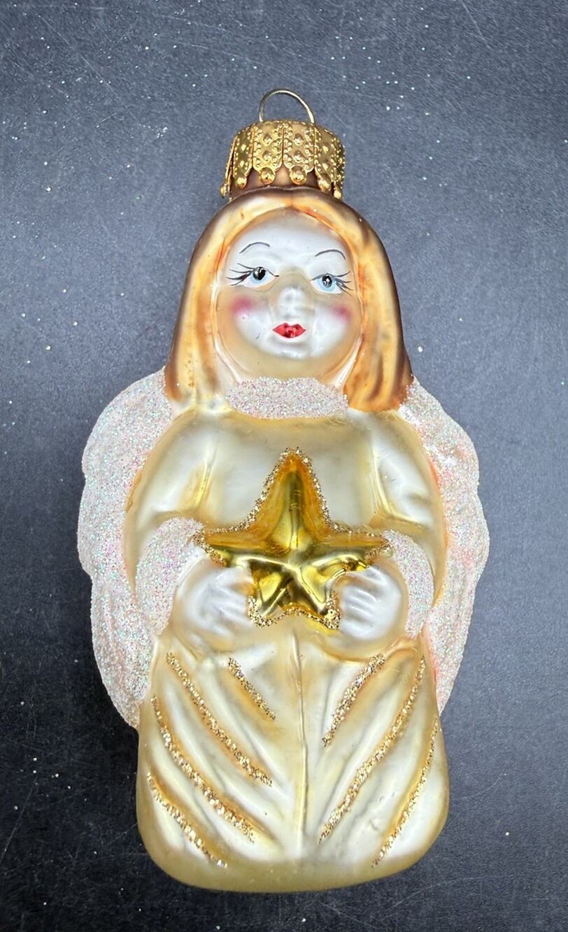 Unique Treasures Angel Hand Blown and Painted Crafted Glass Ornament -BG1
